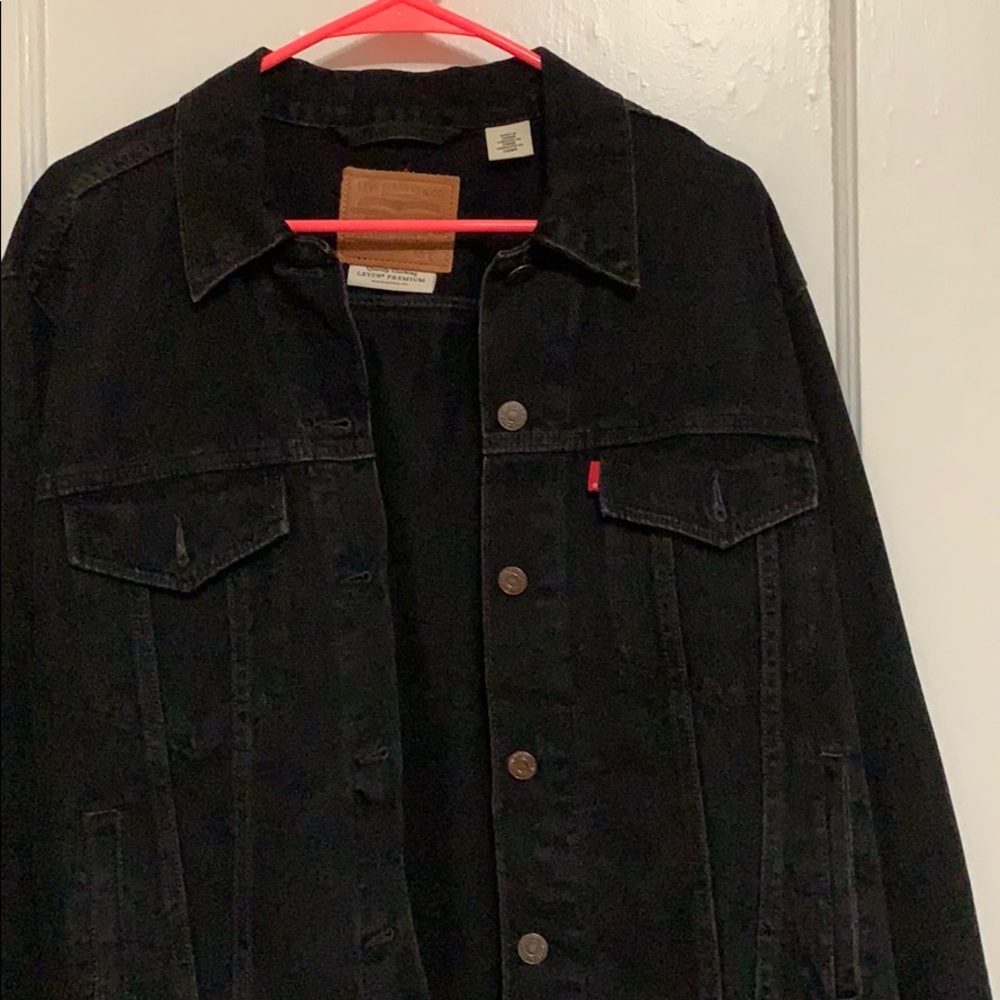 Black Levi Fringe Denim Jacket